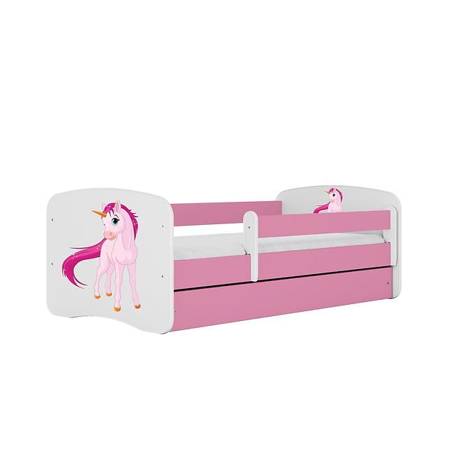 Dětská postel Babydreams+SZ růžová 80x180 Jednorožec