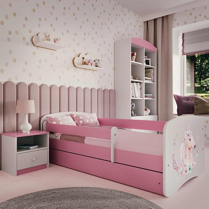 Dětská postel Babydreams+SZ+M růžová 70x140 Kůň