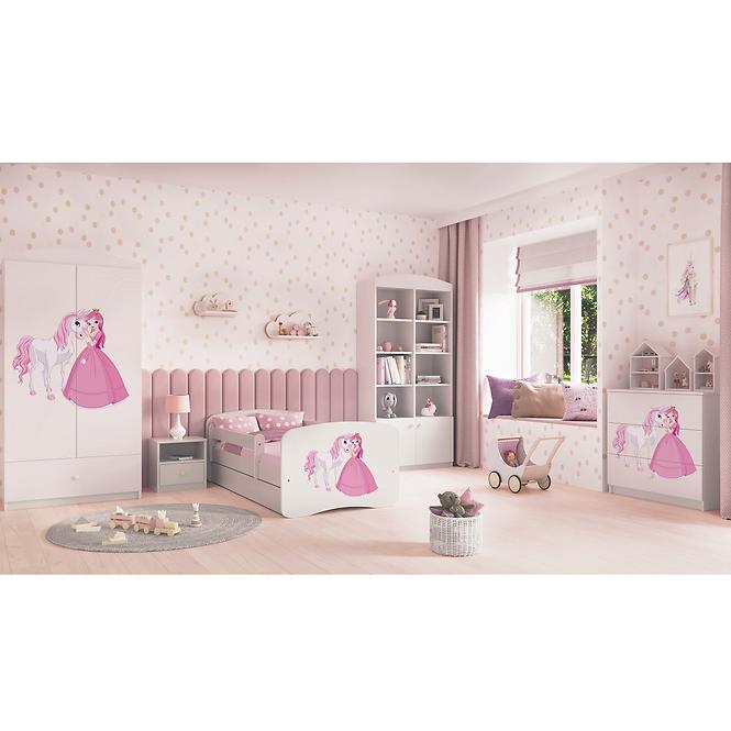 Dětská postel Babydreams+SZ+M bílá 70x140 Princezna 2