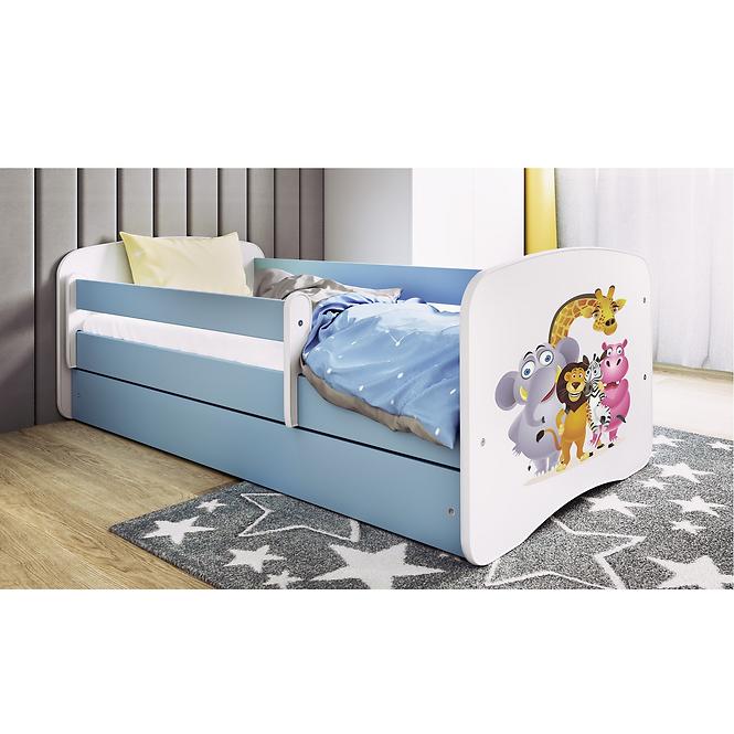 Dětská postel Babydreams+SZ+M modrá 70x140 Zoo
