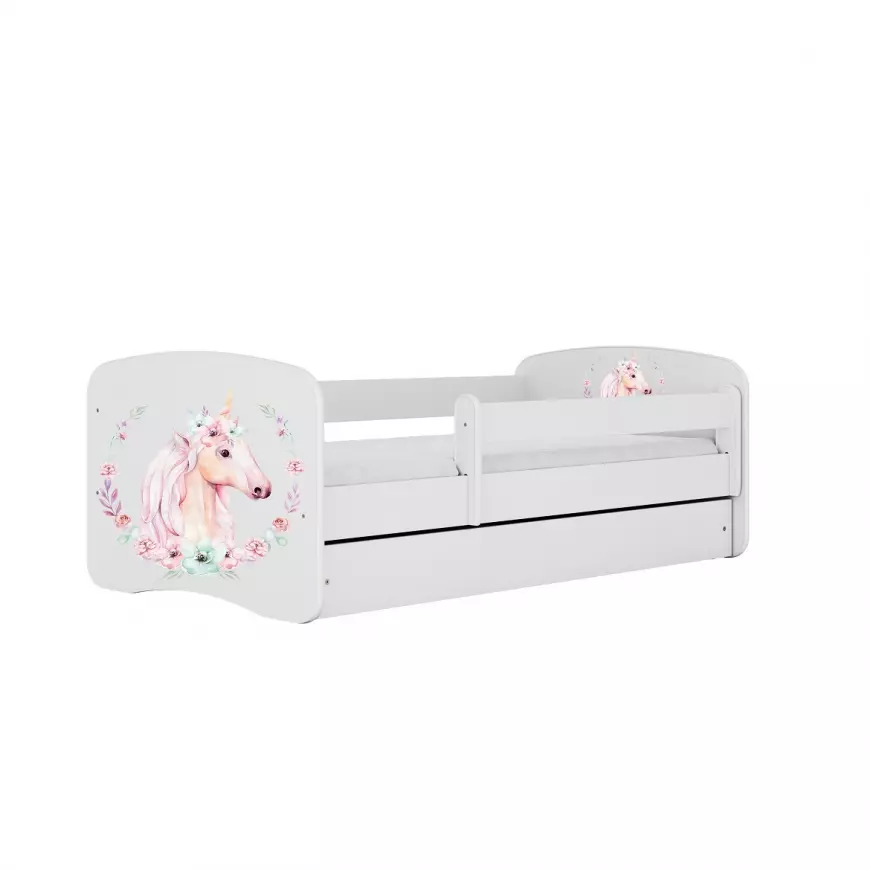 Dětská postel Babydreams+SZ+M bílá 80x160 Kůň