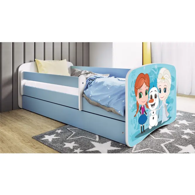 Dětská postel Babydreams+Sz+M modrá 80x160 Zimní kamarádi,6
