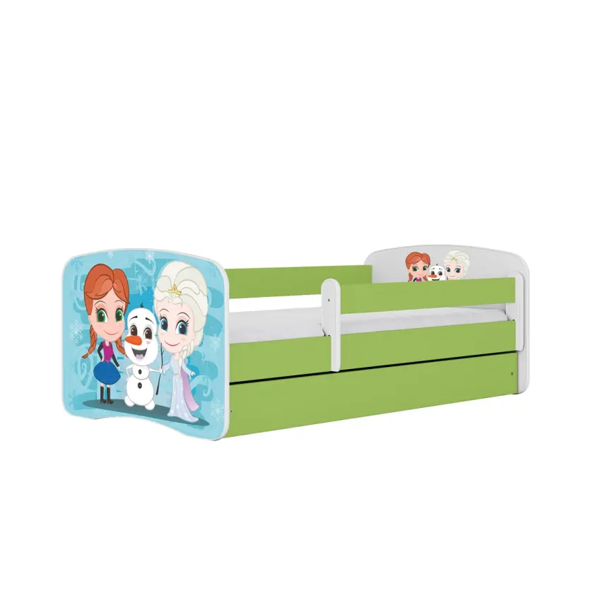 Dětská postel Babydreams+Sz+M zelená 80x160 Zimní kamarádi