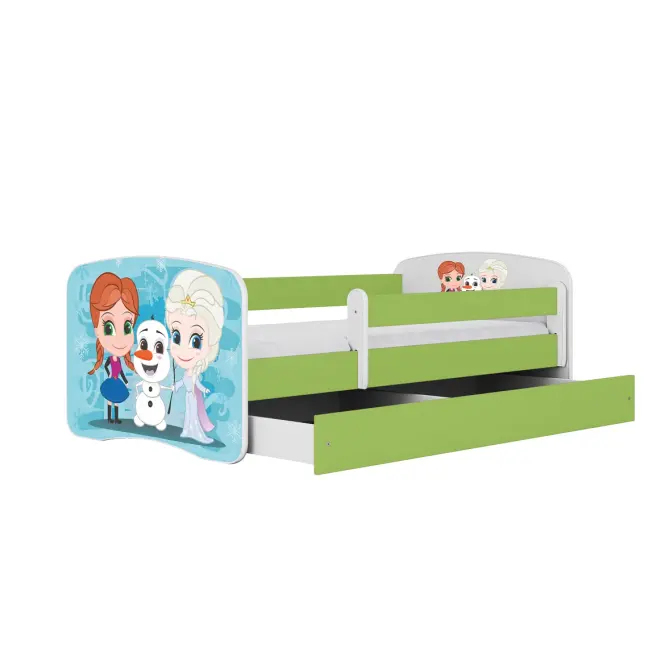 Dětská postel Babydreams+Sz+M zelená 80x160 Zimní kamarádi,2