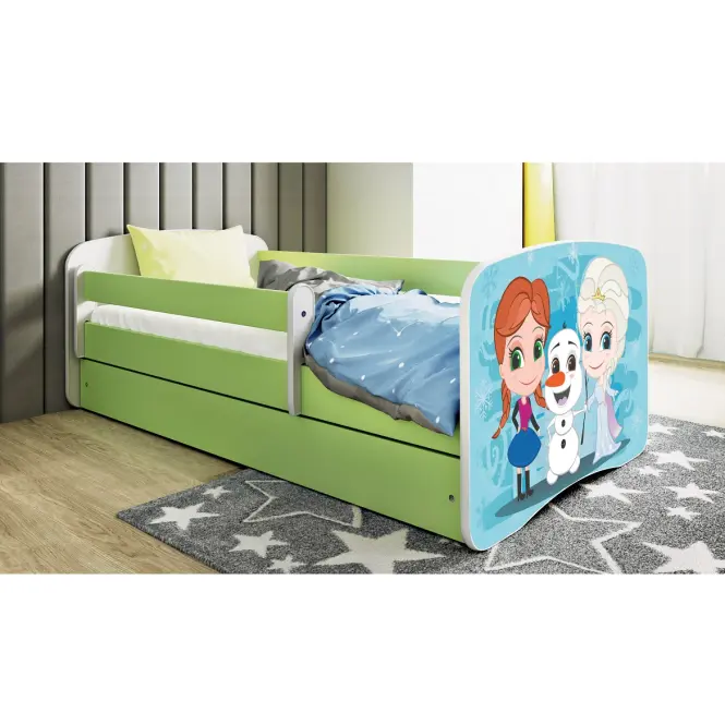Dětská postel Babydreams+Sz+M zelená 80x160 Zimní kamarádi,5