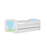 Dětská postel Babydreams+SZ+M bílá 80x160 Modrý medvídek