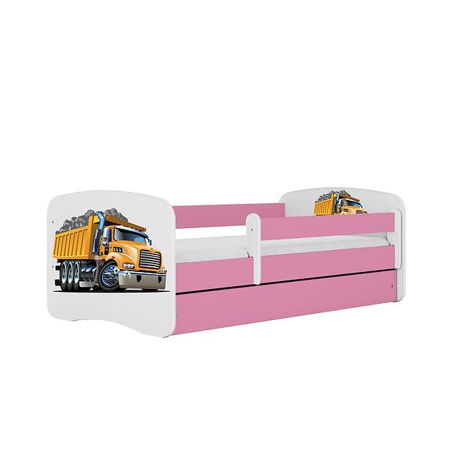Dětská postel Babydreams+SZ+M růžová 80x160 Náklaďák