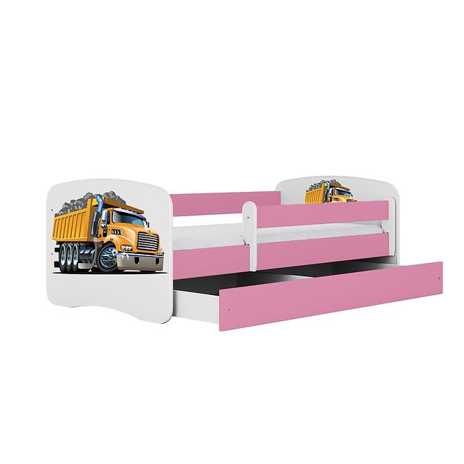 Dětská postel Babydreams+SZ+M růžová 80x160 Náklaďák