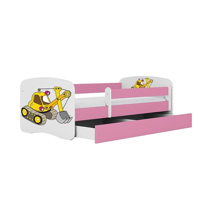 Dětská postel Babydreams+SZ+M růžová 80x160 Bagr