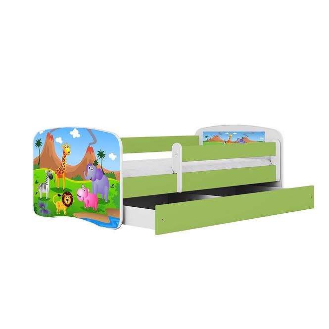 Dětská postel Babydreams+SZ+M zelená 80x160 Safari