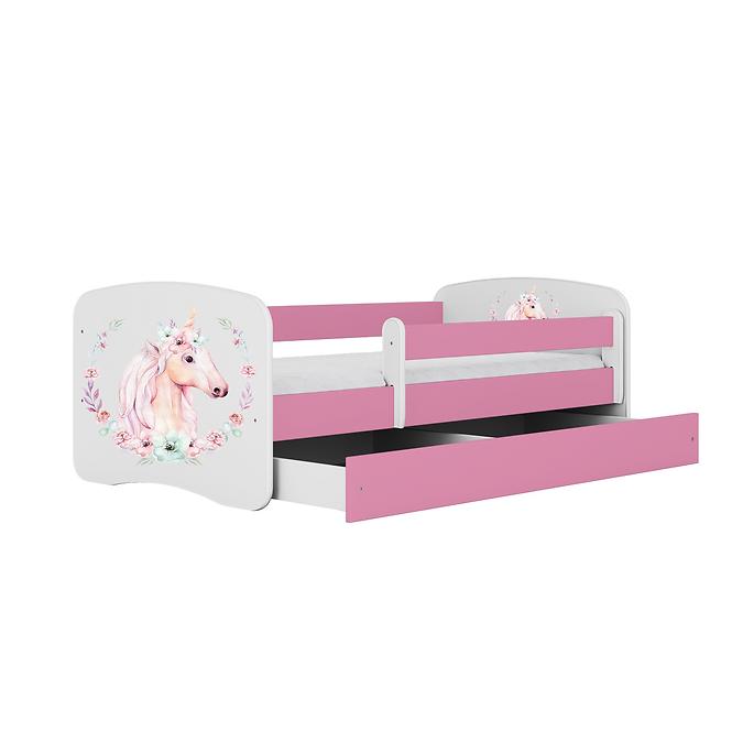 Dětská postel Babydreams+SZ+M růžová 80x180 Kůň