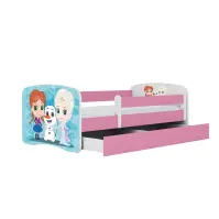 Dětská postel Babydreams+Sz+M růžová 80x180 Zimní kamarádi