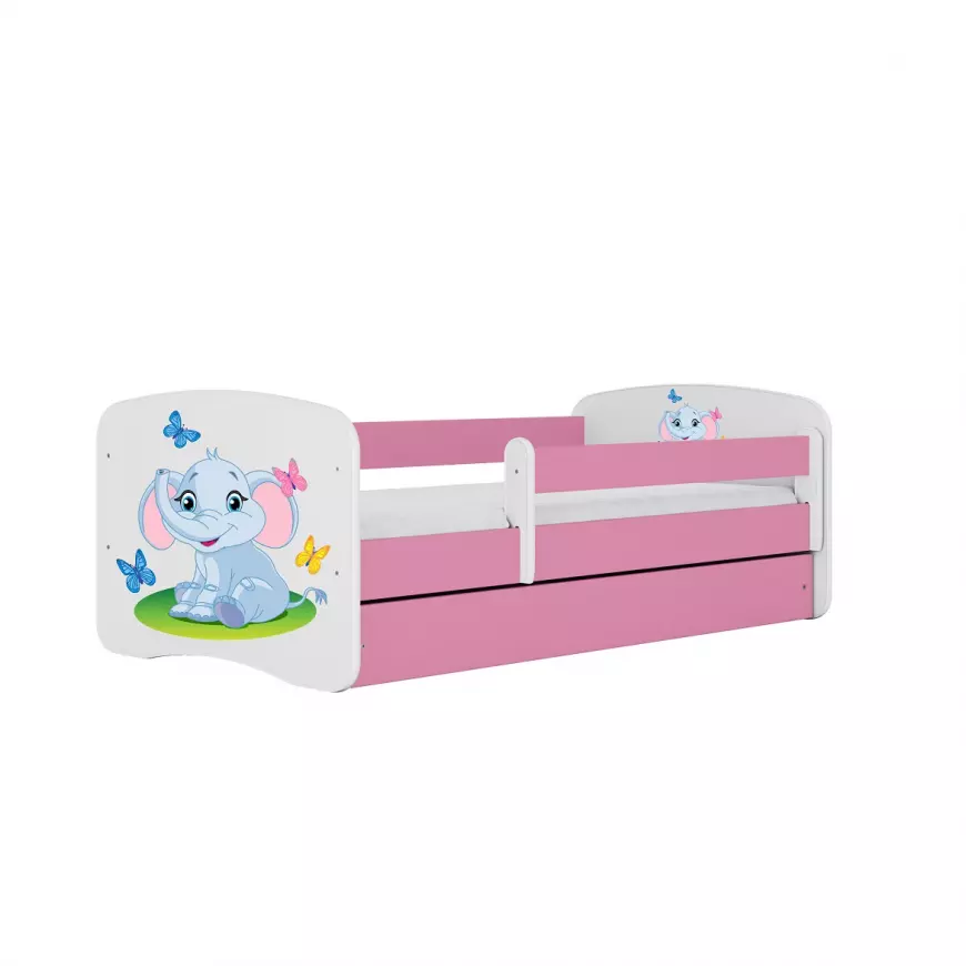 Dětská postel Babydreams+SZ+M růžová 80x180 Slon
