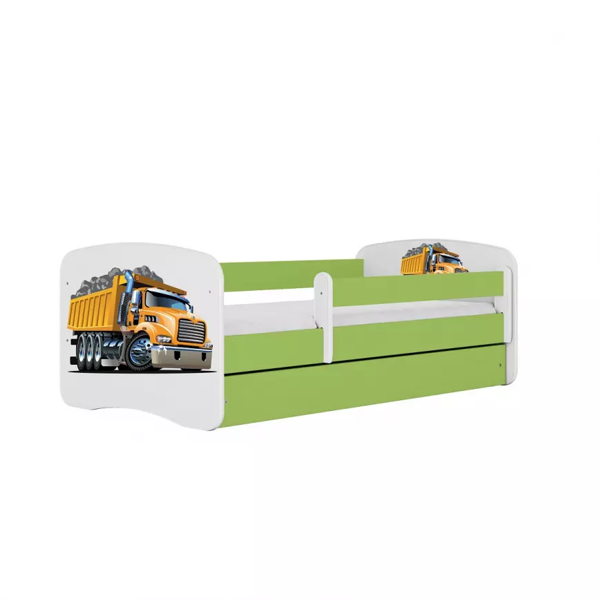 Dětská postel Babydreams+SZ+M zelená 80x180 Náklaďák