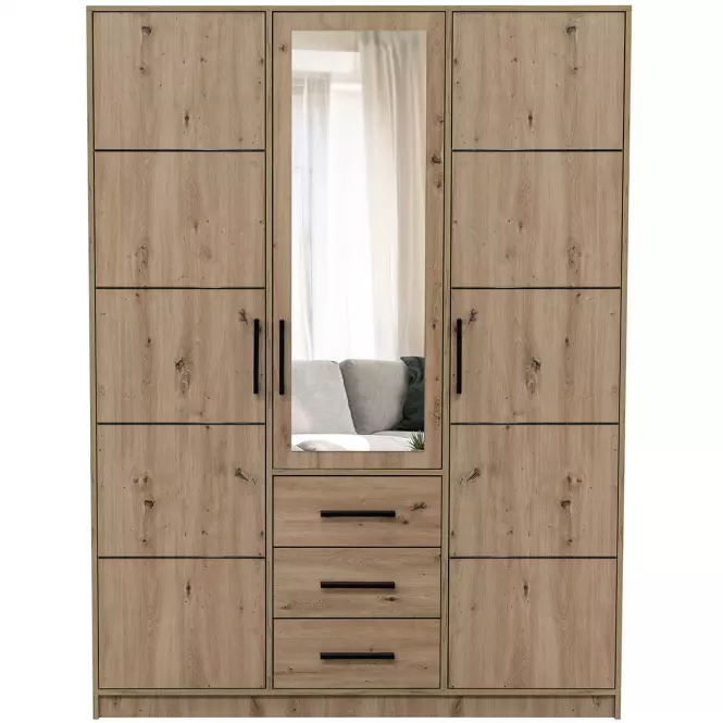 Skříň Kos D3 dub artisan/zrcadlo