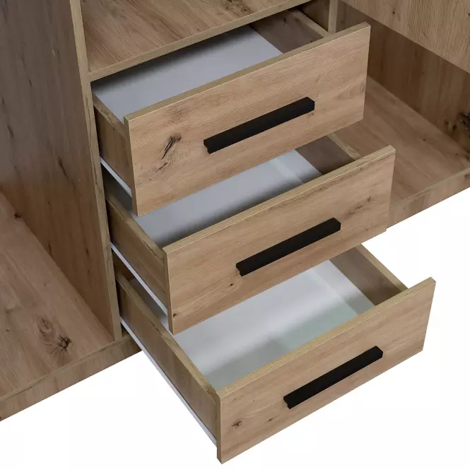 Skříň Kos D3 dub artisan/zrcadlo,4