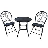 Set zahradního nábytku stůl + 2 židle 101106 černá