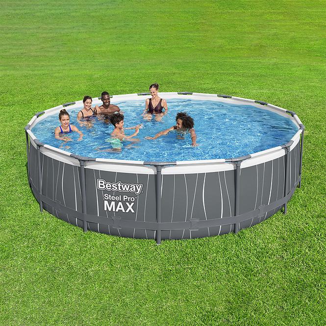 Kulatý bazén s kovovou konstrukcí  4,57x1,07 m + LED 561GD