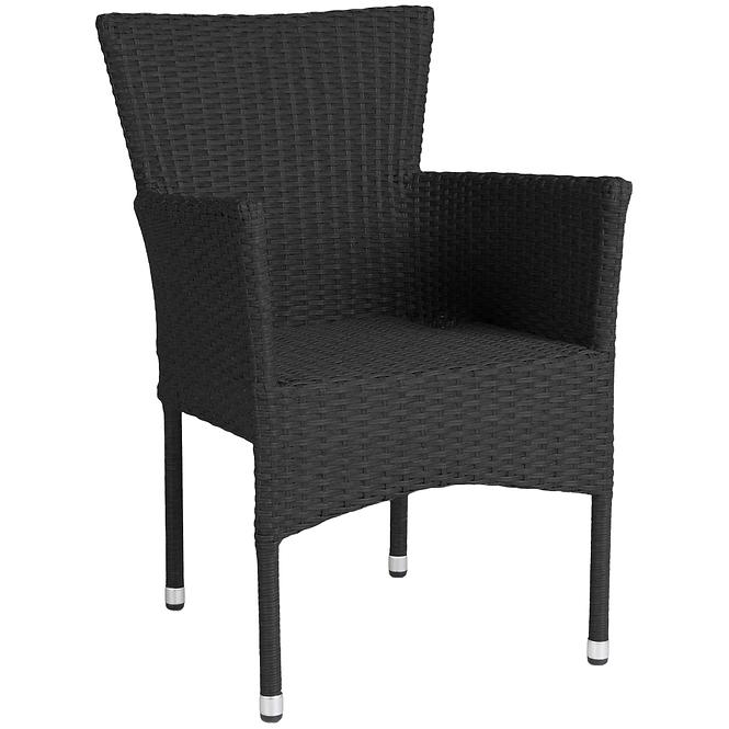 Zahradní židle Rana z umělého ratanu, černá