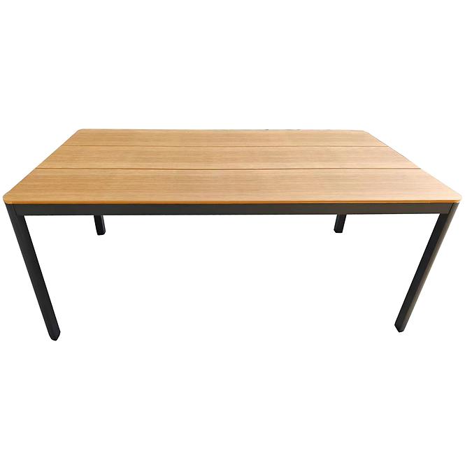 Zahradní stůl hliník/pollywood 180 x 100 x 74 cm hnědý
