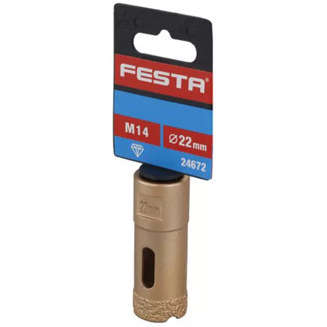 Korunka vykružovací festa diamantová 22mm M14 ,2