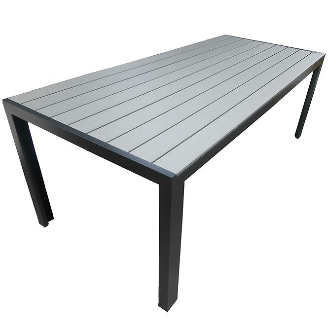 Stůl Douglas s deskou z polywoodu 205x90 cm šedý