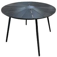 Kulatý zahradní stůl Parker s deskou z polywoodu ⌀ 120 cm černý