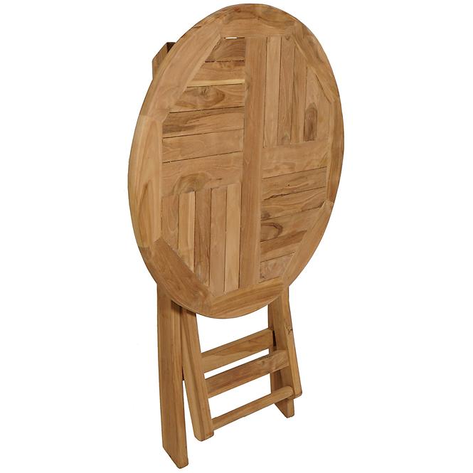 Dřevěný kulatý skládací stolek Dumai Teak Ø 70 cm