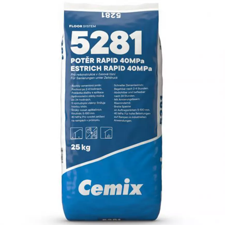 Potěr cementový Cemix 5281 RAPID 25 kg