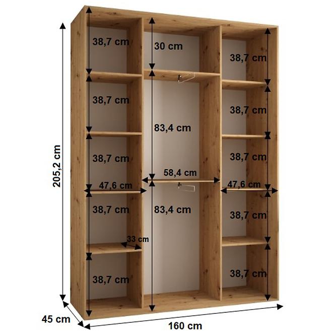 Skříň 45 Canaris 1 160 černá/bílá/silver,2