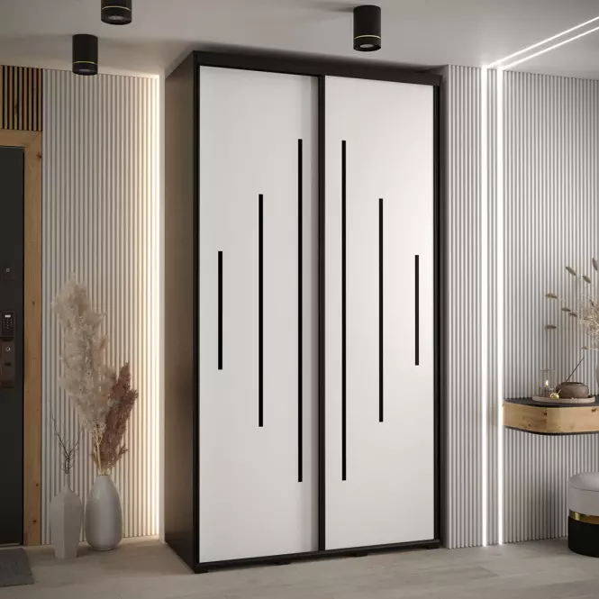 Šatní skříň 45 Canaris 12 130 černá/bílá/černá,5