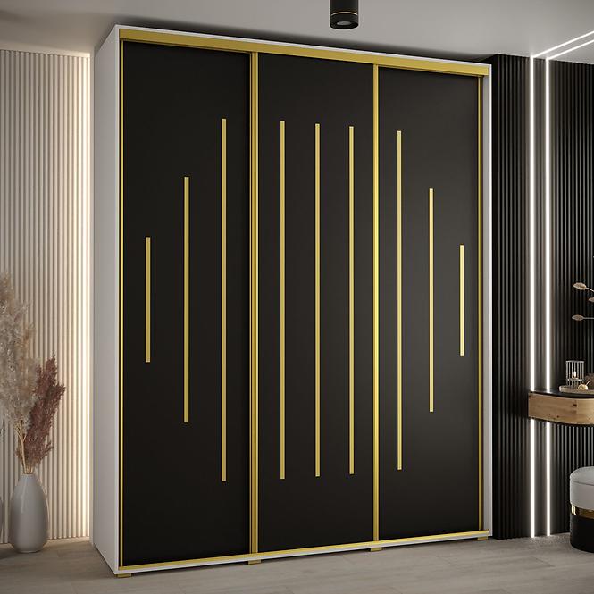 Skříň 45 Canaris 12 190 bílá/černá/gold,5