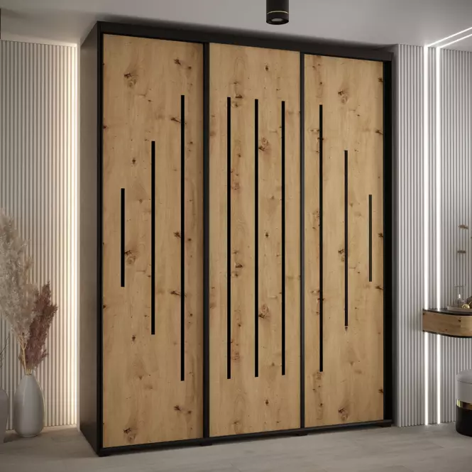 Šatní skříň 45 Canaris 12 200 černá/artisan/černá,5