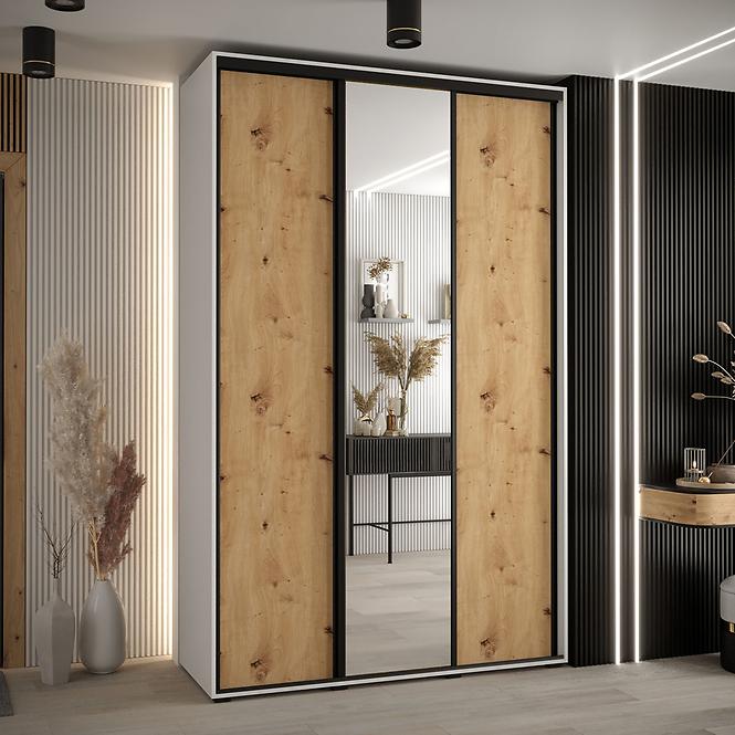 Skříň 45 Canaris 3 160 bílá/artisan/černá,5