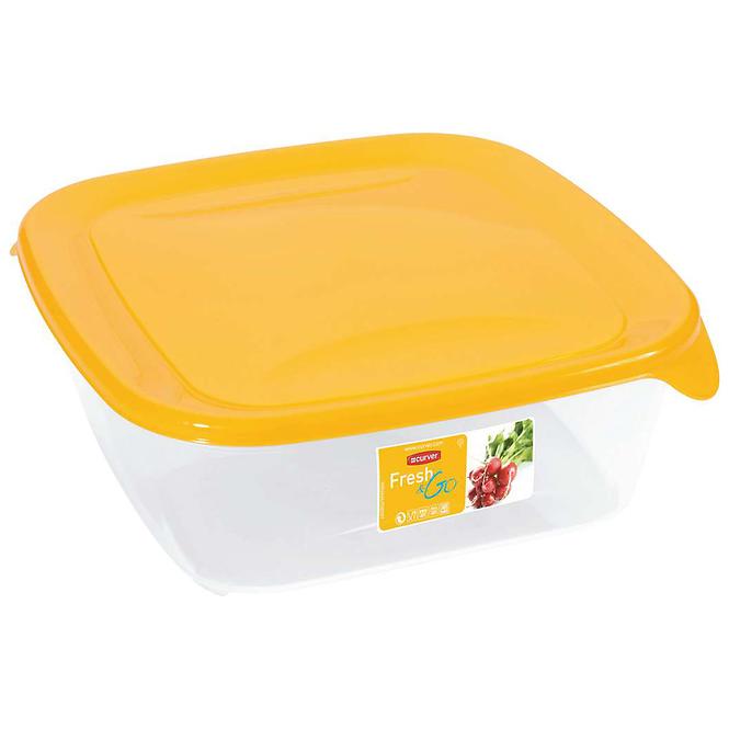 Box na potraviny čtvercový Fresh&go žlutý 0,8l