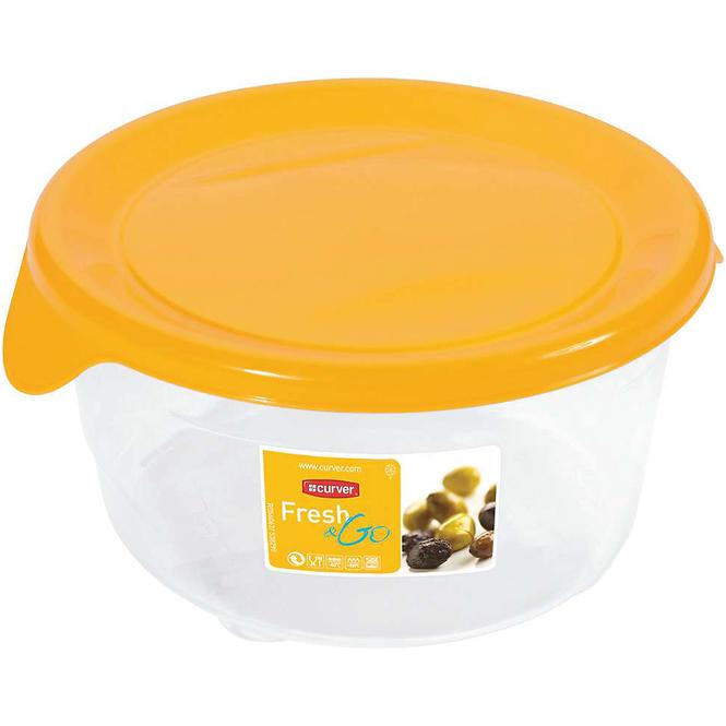 Box na potraviny kulatý Fresh&go žlutý 0,5l
