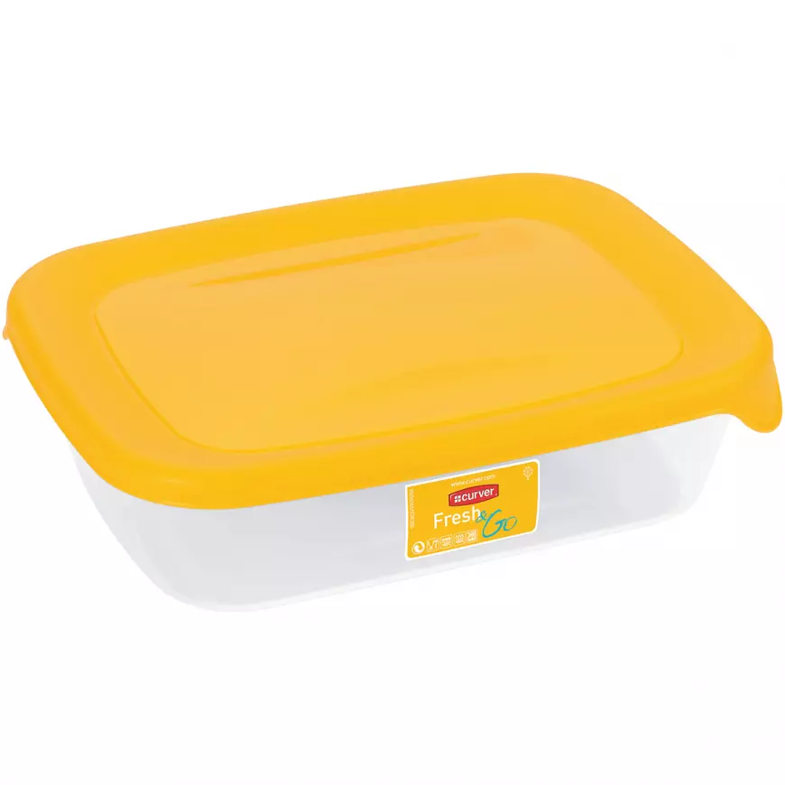 Box na potraviny obdelník Fresh&go žlutý 0.5l