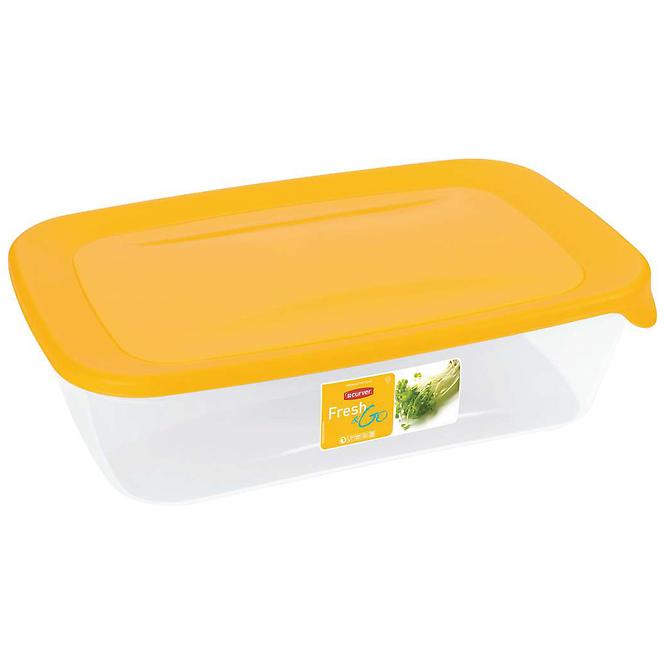Box na potraviny obdelník Fresh&go žlutý 2l