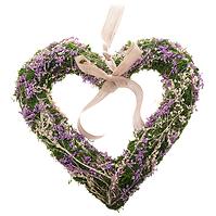 Závěsné srdce se sušenými květy (mech) 30 cm