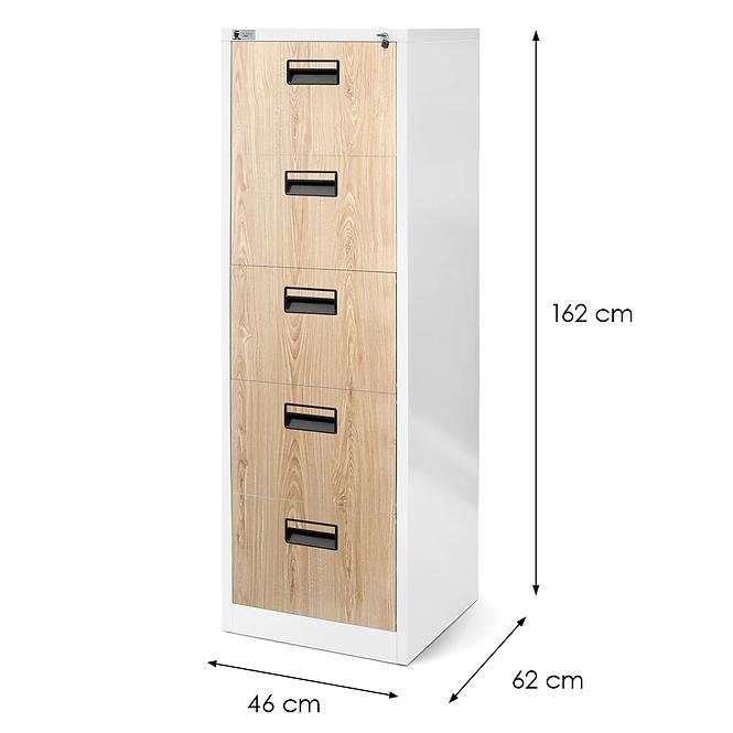 Skříň Sara V005 kov bílá/sonoma,2