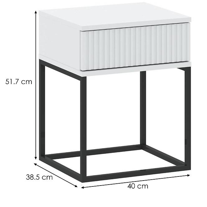 Noční stolek 1S nízký-40 bez rukojetí bílá