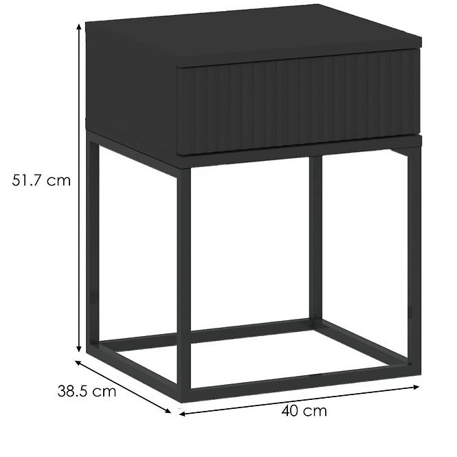 Noční stolek 1S nízký-40 bez rukojetí černá