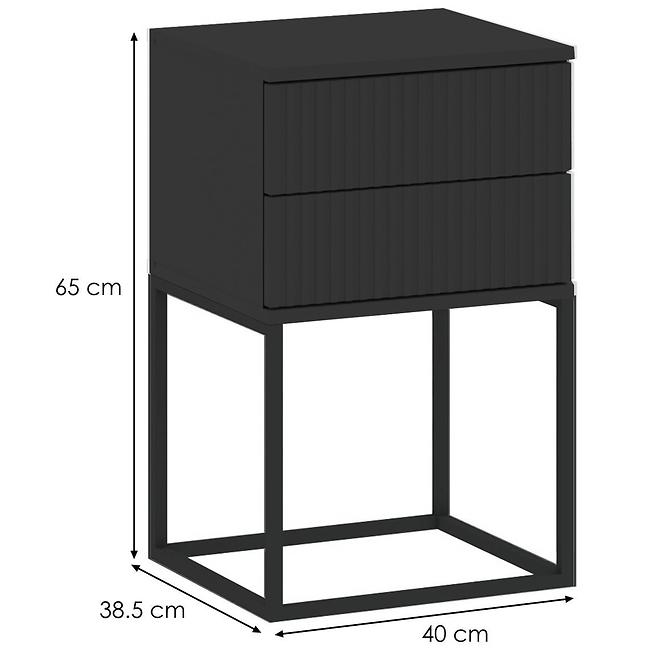 Noční stolek 2S-40 bez rukojetí černá