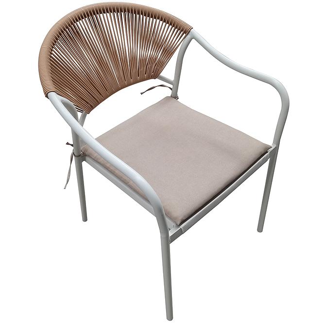Zahradní židle Bistro bílá/béžová  