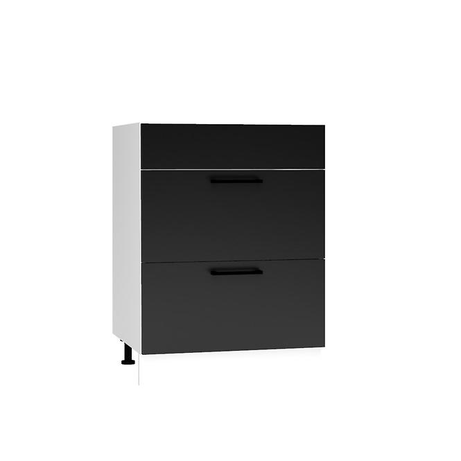 Kuchyňská skříňka Denis D60PC S/2 zasl černá mat continental/bílá