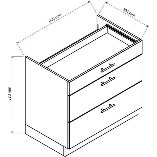 Kuchyňská skříňka Adele D90PC S/3 šedá mat/bílá,2