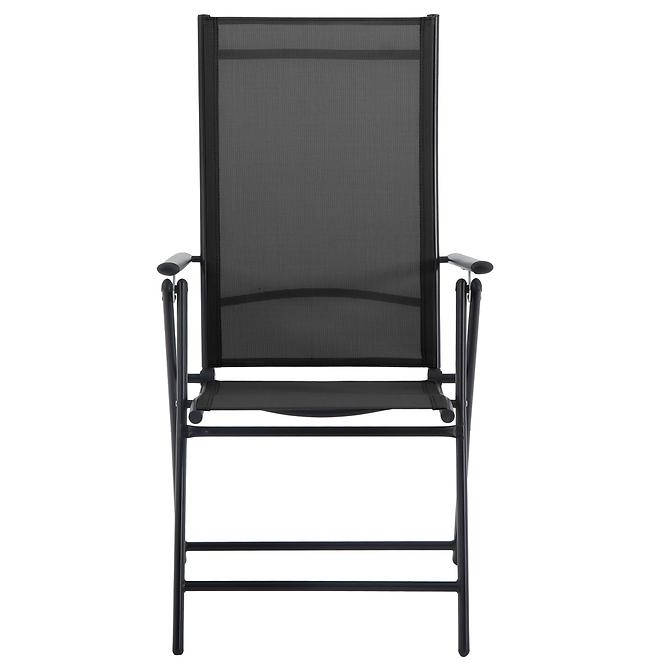 Zahradní polohovací židle Pia , 7 poloh, černé