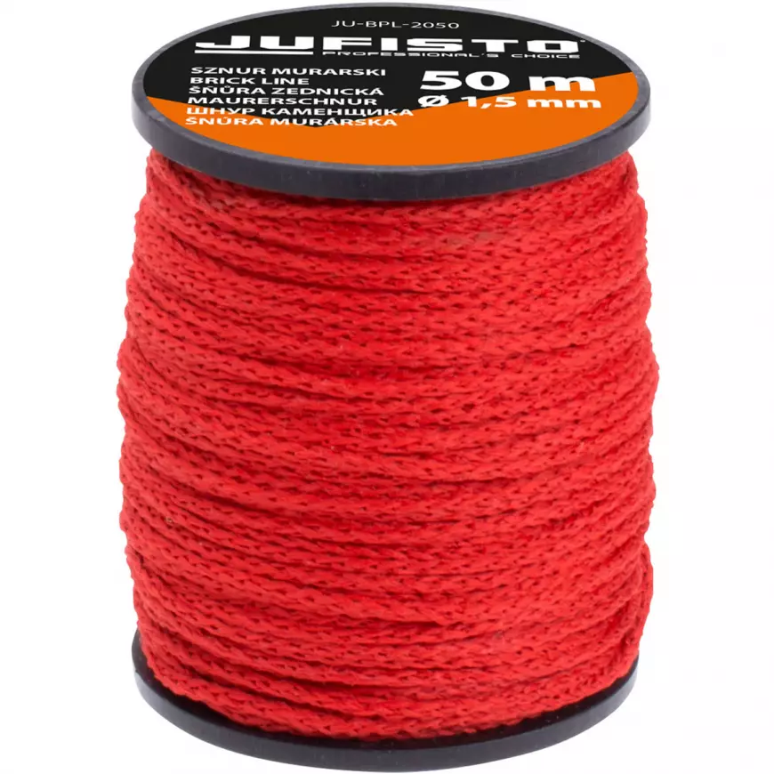Stavební provázek pletený Jufisto 50 m červený 1,5 mm
