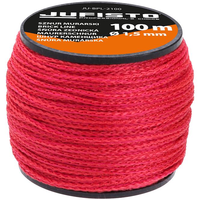 Stavební provázek pletený Jufisto 100 m červený 1,5 mm