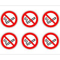 Zákaz kouření průměr 50 mm samolepka 6 ks